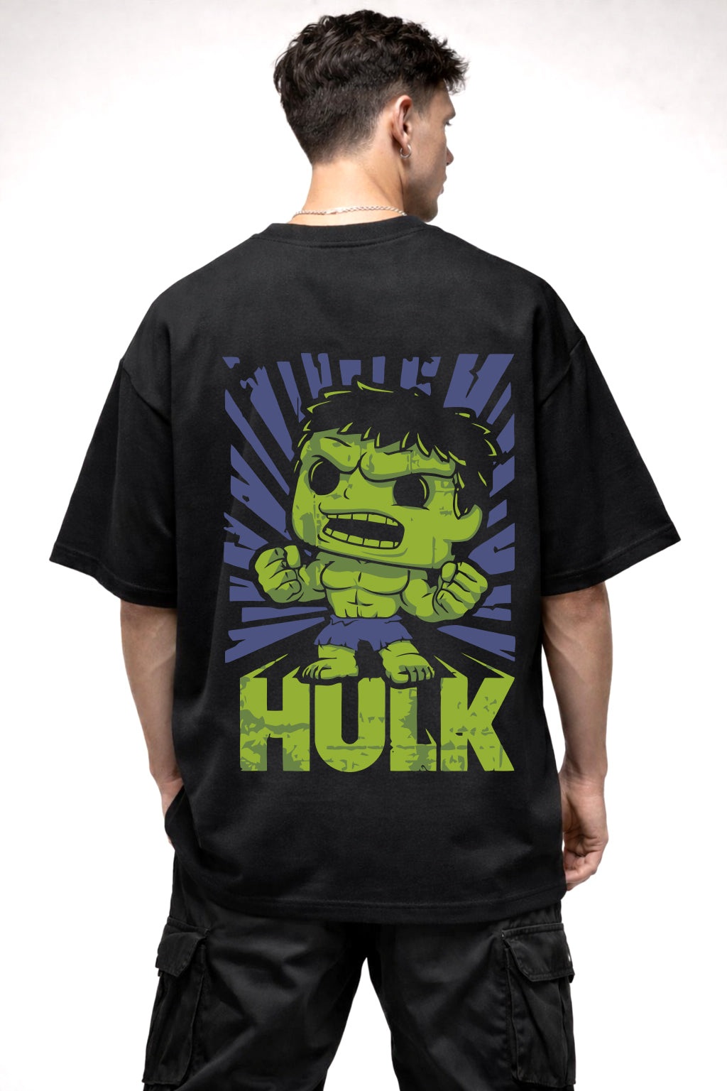ANGRY HULK ANIME GRAPHIC | BLACK OVERSIZED FIT TEE