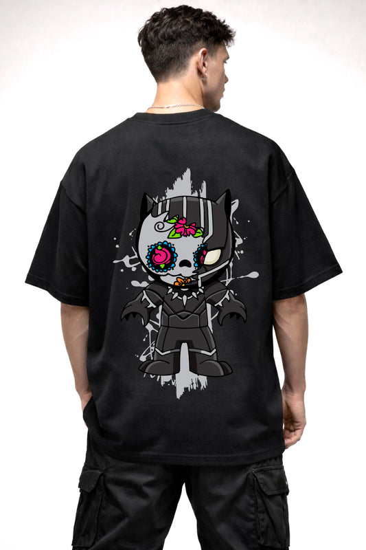 BLACK PANTHER CARTOON GRAPHIC | BLACK OVERSIZED FIT TEE