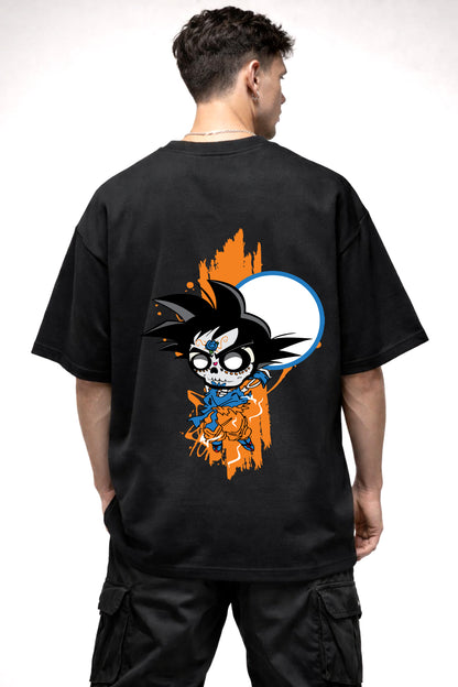 GOKU CARTOON GRAPHIC | BLACK OVERSIZED FIT TEE
