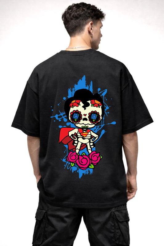 SUPERMAN CARTOON GRAPHIC | BLACK OVERSIZED FIT TEE