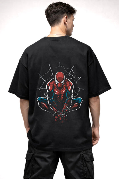SPIDER MAN ICONIC POSE GRAPHIC | BLACK OVERSIZED FIT TEE (Copy)