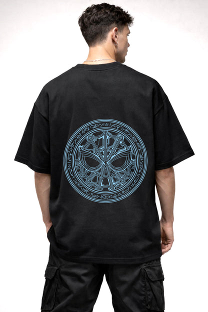 SPIDERMAN MASK LOGO GRAPHIC | BLACK OVERSIZED FIT TEE