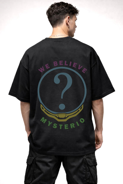 WE BELIEVE MYSTERIO GRAPHIC | BLACK OVERSIZED FIT TEE