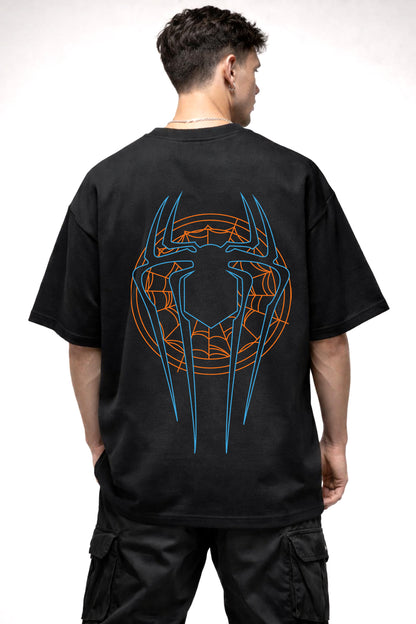 SPIDER WEB LOGO GRAPHIC | BLACK OVERSIZED FIT TEE