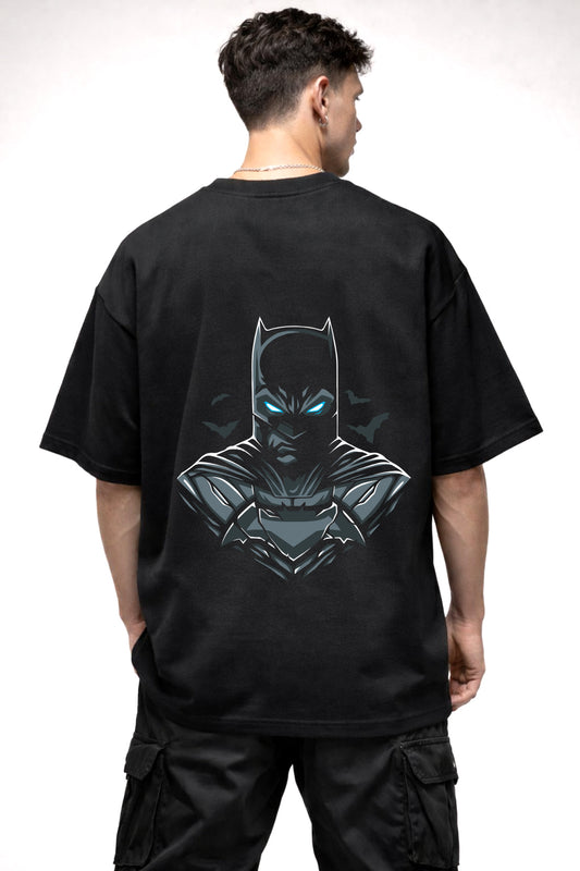BATMAN BLUE EYE LOGO GRAPHIC | BLACK OVERSIZED FIT TEE