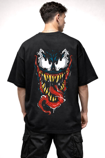 THE VENOM CARTOON GRAPHIC | BLACK OVERSIZED FIT TEE