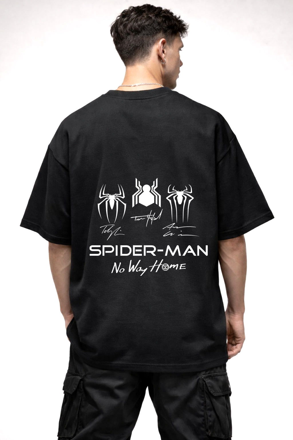 SPIDERMAN NO WAY HOME LOGO GRAPHIC | BLACK OVERSIZED FIT TEE