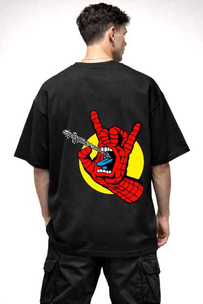 SPIDER WEB GRAPHIC | BLACK OVERSIZED FIT TEE