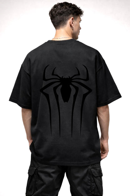 SPIDERMAN BLACK LOGO GRAPHIC | BLACK OVERSIZED FIT TEE
