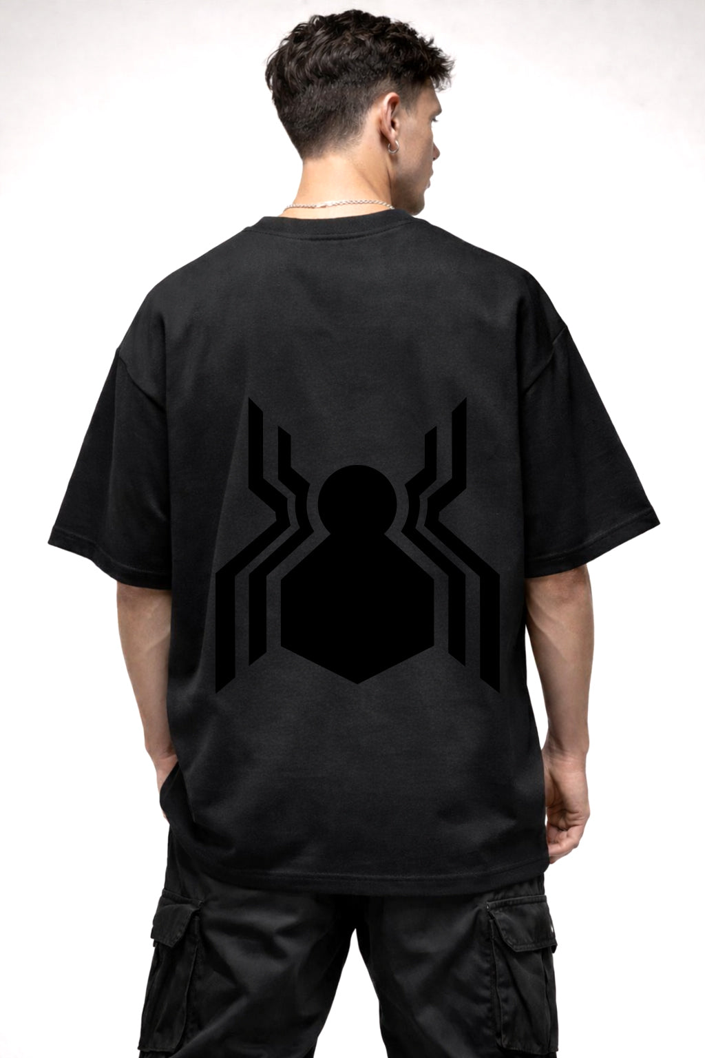 SPIDERMAN NO WAY HOME LOGO GRAPHIC | BLACK OVERSIZED FIT TEE