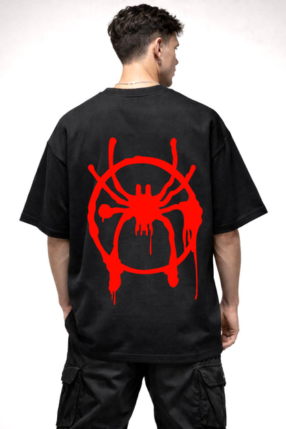 SPIDERMAN BLOOD LOGO GRAPHIC | BLACK OVERSIZED FIT TEE