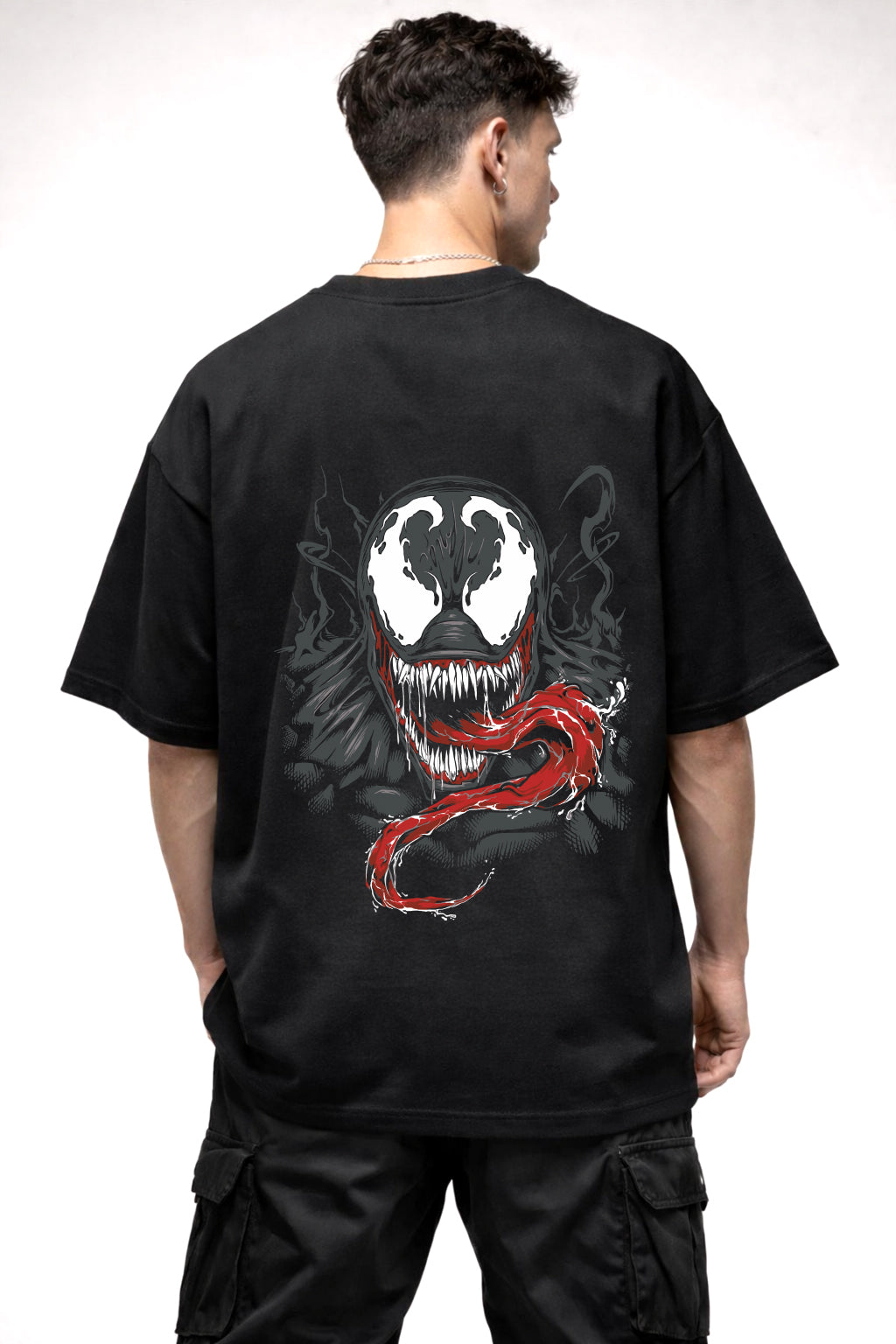 VENOM BLACK COMIC GRAPHIC | BLACK OVERSIZED FIT TEE
