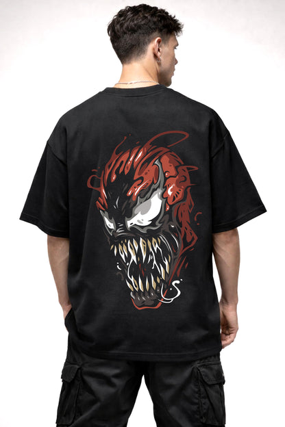 VENOM BLEEDING FACE GRAPHIC | BLACK OVERSIZED FIT TEE