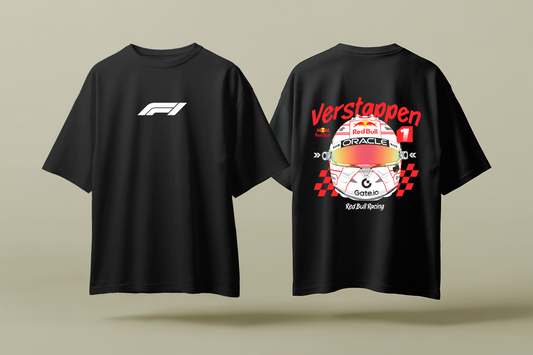 MAX VERSTAPPEN HELMET | BLACK OVERSIZED FIT TEE