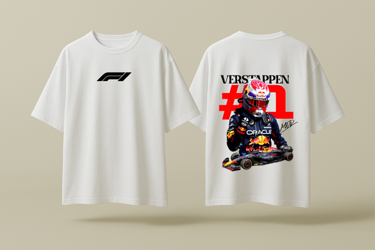 MAX VERSTAPPEN # 1 | WHITE OVERSIZED FIT TEE