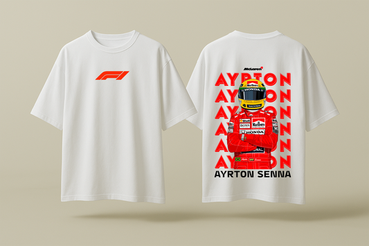 AYRTON SENNA HELMET | WHITE OVERSIZED FIT TEE
