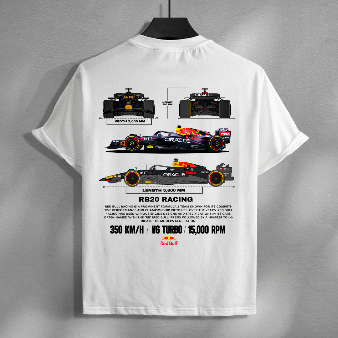RB20 V6 TURBO| WHITE OVERSIZED FIT TEE