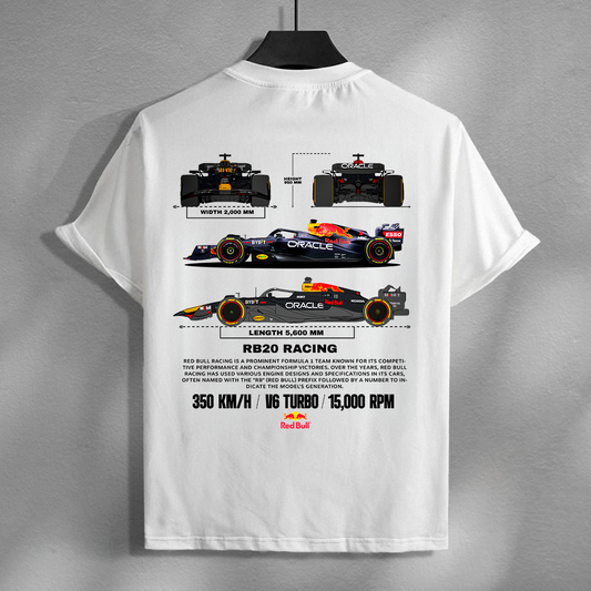 RB20 V6 TURBO| WHITE OVERSIZED FIT TEE
