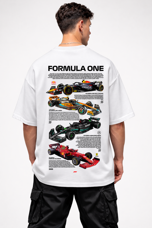 FORMULA ONE MIX | WHITE OVERSIZED FIT TEE