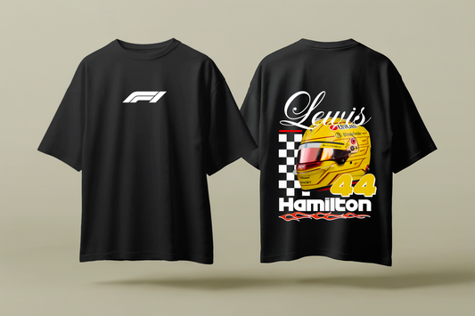 LEWIS HAMILTON HELMET | BLACK OVERSIZED FIT TEE