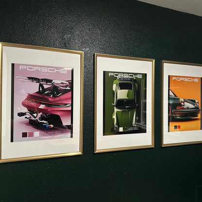 PORSCHE CAR 3 SET WALL ART | MINIMAL AUTOMOTIVE POSTER | MODERN LUXURY HOME DECOR GIFT CAR