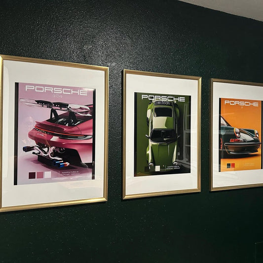 PORSCHE CAR 3 SET WALL ART | MINIMAL AUTOMOTIVE POSTER | MODERN LUXURY HOME DECOR GIFT CAR
