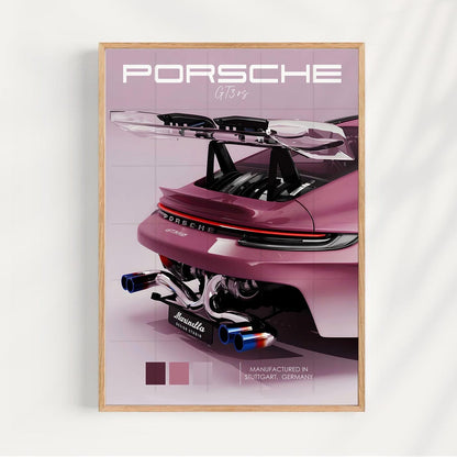 PORSCHE CAR 3 SET WALL ART | MINIMAL AUTOMOTIVE POSTER | MODERN LUXURY HOME DECOR GIFT CAR