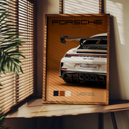 PORSCHE 911 GERMAN SPORTS CAR WHITE 3 SET WALL ART | MINIMAL AUTOMOTIVE POSTER | MODERN LUXURY HOME DECOR GIFT CAR