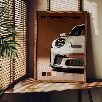 PORSCHE 911 GERMAN SPORTS CAR WHITE 3 SET WALL ART | MINIMAL AUTOMOTIVE POSTER | MODERN LUXURY HOME DECOR GIFT CAR
