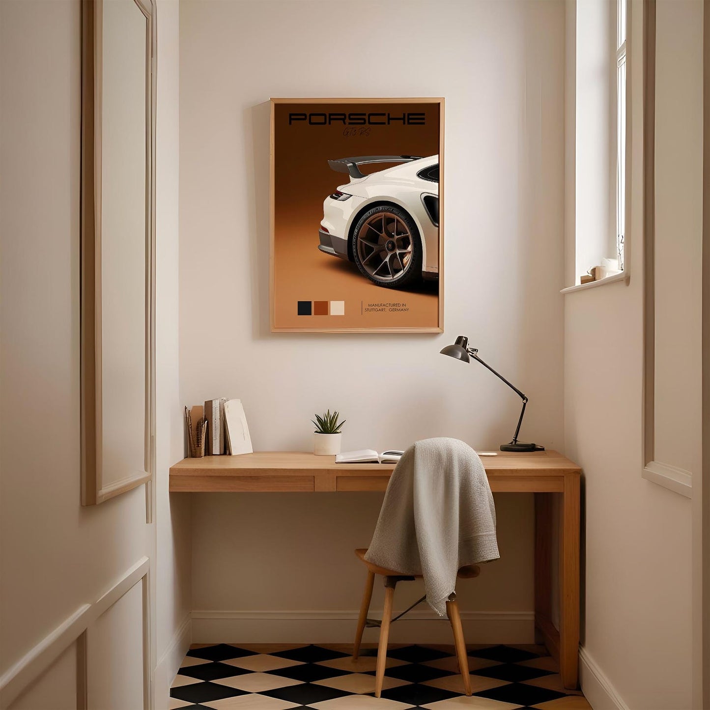 PORSCHE 911 GERMAN SPORTS CAR WHITE 3 SET WALL ART | MINIMAL AUTOMOTIVE POSTER | MODERN LUXURY HOME DECOR GIFT CAR