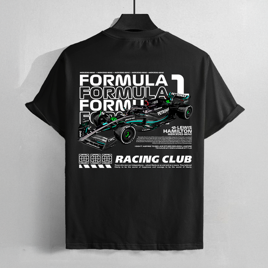 FORMULA 1 RACING CLUB| BLACK OVERSIZED FIT TEE
