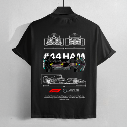 #44 HAMILTON | BLACK OVERSIZED FIT TEE
