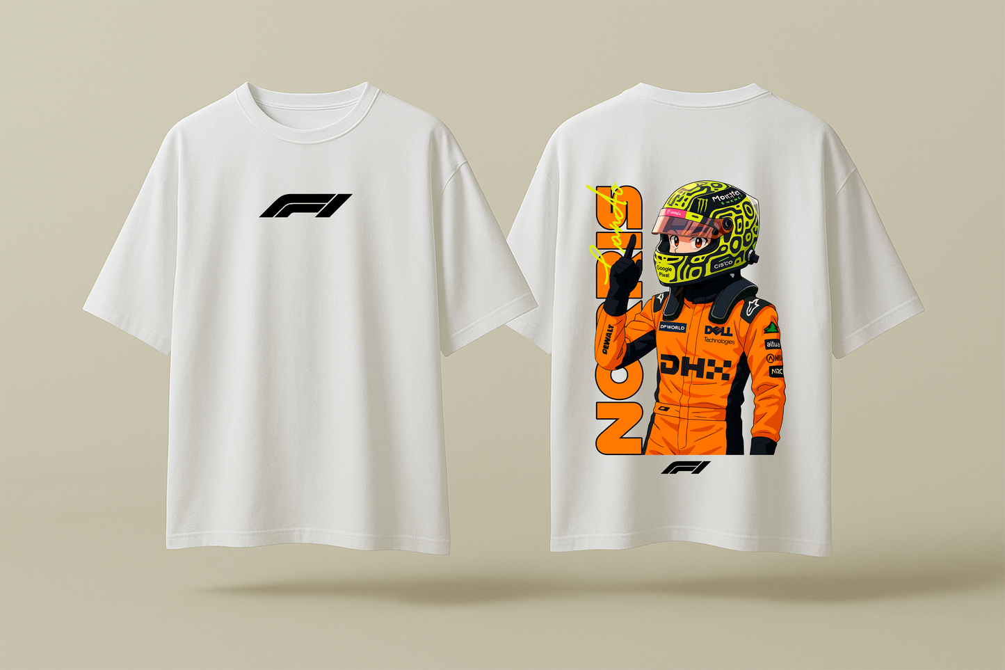 LANDO NORRIS ART | WHITE OVERSIZED FIT TEE