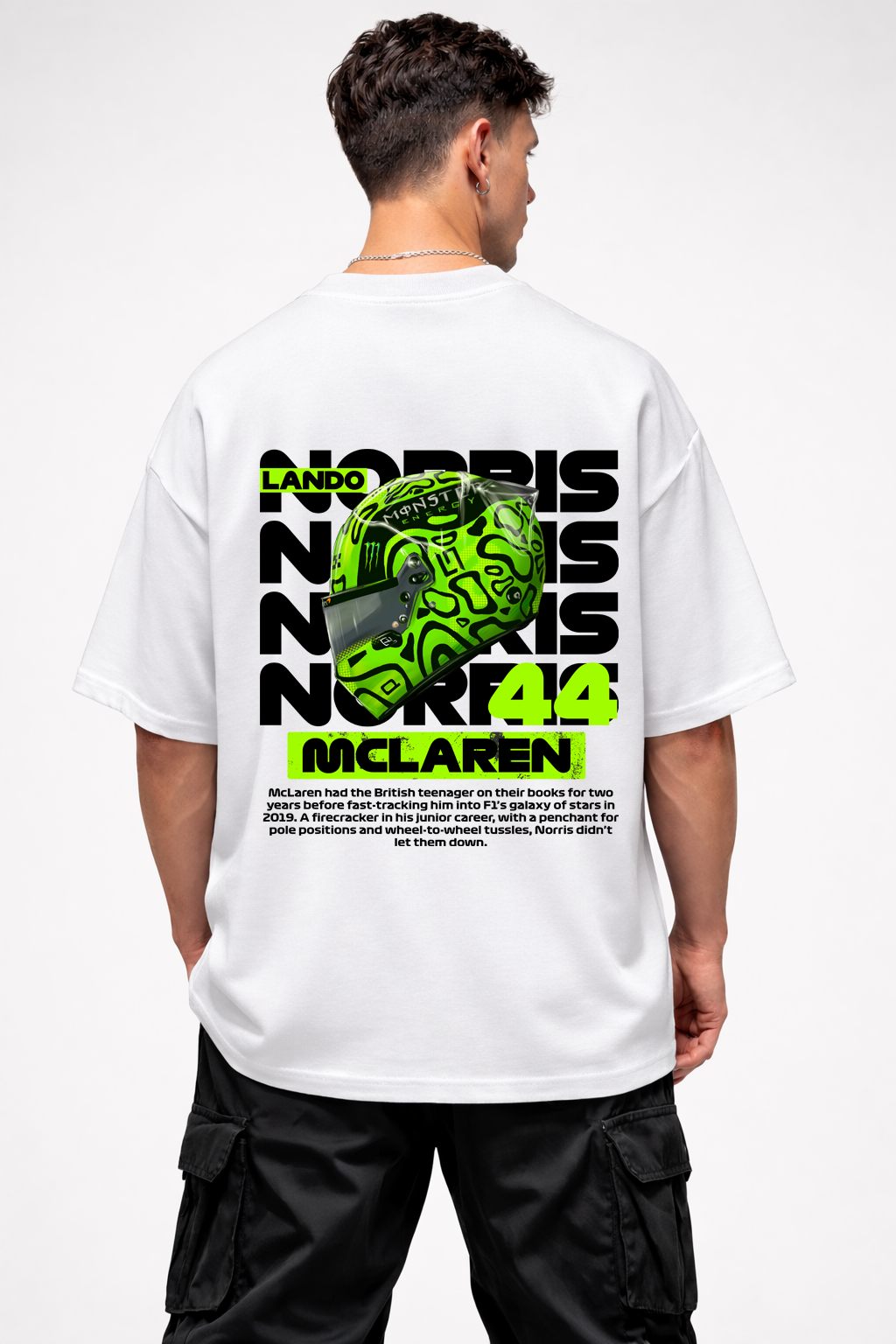 LANDO NORRIS 44 | WHITE OVERSIZED FIT TEE