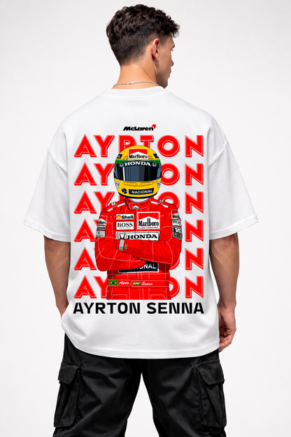 AYRTON SENNA HELMET | WHITE OVERSIZED FIT TEE