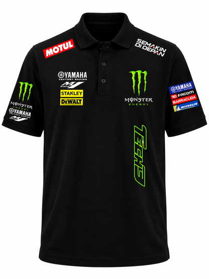 YAMAHA MONSTER REPLICA POLO T-SHIRTS | BLACK POLO TEE