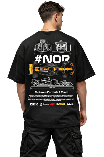 LANDO NORRIS MCLAREN | BLACK OVERSIZED FIT TEE