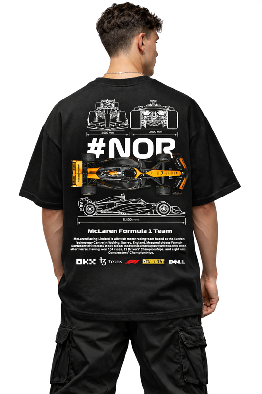 LANDO NORRIS MCLAREN | BLACK OVERSIZED FIT TEE